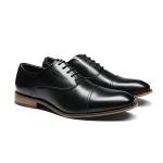 Bruno Marc Men's Black Cap-Toe Dress Shoes Size 10.5