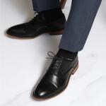 Bruno Marc Men's Black Cap-Toe Dress Shoes Size 10.5