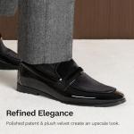 Bruno Marc Men's Black Velvet Dress Loafers