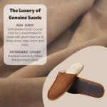 Dearfoams Men's Suede Closed Toe Slide Slippers