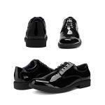 Bruno Marc Men's Black Leather Lace-Up Dress Shoes