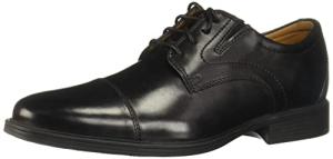 Clarks Men's Black Leather Cap Oxford Shoes