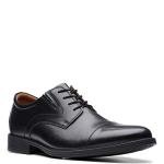 Clarks Men's Black Leather Cap Oxford Shoes