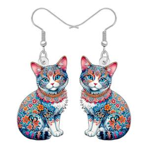 Colorful Cat Earrings for Kitten Lovers