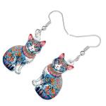 Colorful Cat Earrings for Kitten Lovers