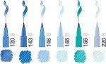Shades of Blue Brush Pens Set - 6 Pack