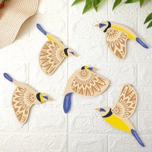 Wooden Flying Birds Wall Art – Rustic Decor