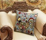 Blue Rooster Floral Throw Pillow Cover 18x18