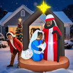 7 Ft African American Nativity Scene Inflatable Decor
