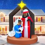 7 Ft African American Nativity Scene Inflatable Decor