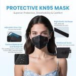 AKGK KN95 Face Masks - 50 Breathable Black Masks