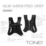 Tone Fitness 12 Lbs Black Weighted Vest