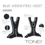 Tone Fitness 8lb Black Weighted Vest