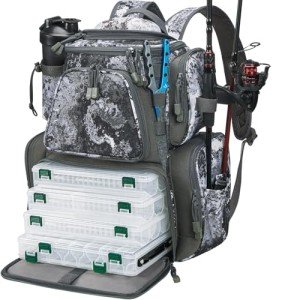 Piscifun Large Fishing Tackle Backpack with 4 Trays