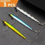 Ghanneey 3Pcs Saltwater Fishing Jig Lures Set