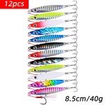 Aorace Metal Jigs Fishing Lures Kit 12pcs