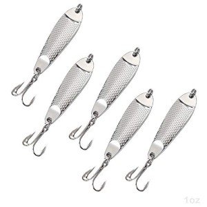 5 Pack Silver Casting Spoon Jig Lures