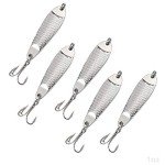 5 Pack Silver Casting Spoon Jig Lures