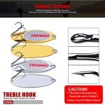 PROBEROS Silver Fishing Spoon Lures - 10 Pack