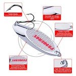PROBEROS Silver Fishing Spoon Lures - 10 Pack