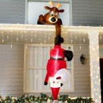 8 FT Inflatable Reindeer and Climbing Santa Decor