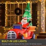 7.5ft Inflatable Santa Driving Fire Truck Decoration