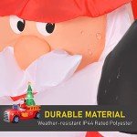 7.5ft Inflatable Santa Driving Fire Truck Decoration
