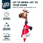 8 FT Inflatable Reindeer and Climbing Santa Decor