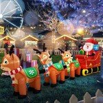 Giant 12 Ft Inflatable Santa Sleigh with Reindeer