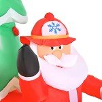 7.5ft Inflatable Santa Driving Fire Truck Decoration