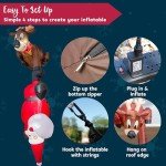 8 FT Inflatable Reindeer and Climbing Santa Decor