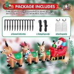 Giant 12 Ft Inflatable Santa Sleigh with Reindeer