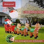 Giant 12 Ft Inflatable Santa Sleigh with Reindeer
