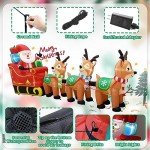 Giant 12 Ft Inflatable Santa Sleigh with Reindeer