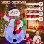 MICOCAH 8FT Inflatable Snowman with Colorful LEDs