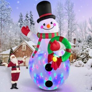 12 FT Inflatable Christmas Snowman with LED Lights