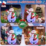 MICOCAH 8FT Inflatable Snowman with Colorful LEDs