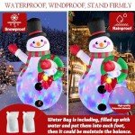 MICOCAH 8FT Inflatable Snowman with Colorful LEDs