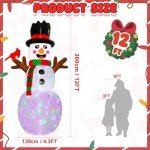 Giant Inflatable Snowman with LED Lights for Christmas