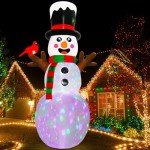 Giant Inflatable Snowman with LED Lights for Christmas