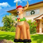 12 FT Inflatable LED Reindeer Christmas Decoration
