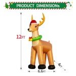 12 FT Inflatable LED Reindeer Christmas Decoration