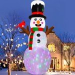 Giant Inflatable Snowman with LED Lights for Christmas