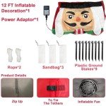 Giant 12-Foot Nutcracker Christmas Inflatable Decoration