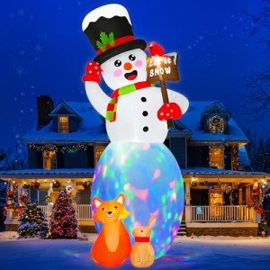 Giant Inflatable Snowman with Rotating LEDs