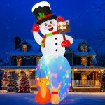 Giant Inflatable Snowman with Rotating LEDs