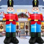 MICOCAH 12FT Inflatable Nutcracker Soldier with Lights
