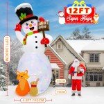 Giant Inflatable Snowman with Rotating LEDs