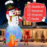 Giant Inflatable Snowman with Rotating LEDs