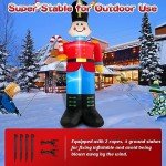 MICOCAH 12FT Inflatable Nutcracker Soldier with Lights